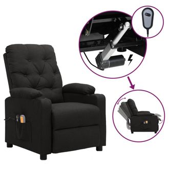 vidaXL Sill&oacute;n De Masaje El&eacute;ctrico Tela Negro Vidaxl