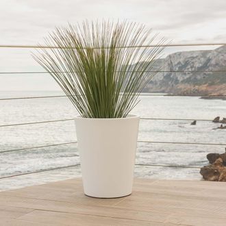 OEM Gerbera 45 Macetero Redondo De Interior Y Exterior Para Plantas Y Flores Muy Resistente Al Paso Del Tiempo. Hecho De Polietileno En Espa&ntilde;a - Blanco