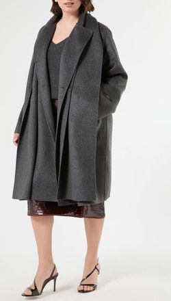 Marina Rinaldi Virgin Wool Coat in Dark Grey at Nordstrom, Size 18W