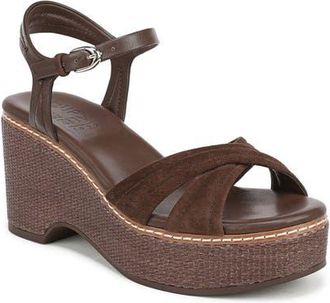Naturalizer Dovie Ankle Straple Platform Wedge in Chocolate Bar Brown at Nordstrom, Size 8.5