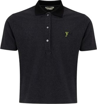 Fendi Logo-Geborduurd Katoenen Poloshirt - Heren - Polos - Zwart - 3XS - Katoen - Tops