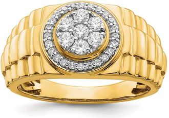 Diamond2Deal 10k Yellow Gold Lab Grown Diamond Wedding Band Ring 1/2Ct Clarity- VS Color- G-H