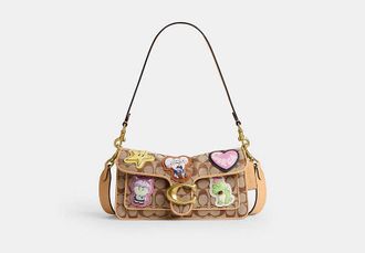 Coach Brain Dead Soft Tabby Shoulder Bag 26 In Signature Jacquard With Patches