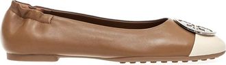 Tory Burch Claire Cap-Toe Ballet - Dames - Ballerinas - Beige - 36 1/2 EU - Leer - Schoenen