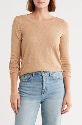 ATM Anthony Thomas Melillo Destroyed Wash Tee in Camel at Nordstrom Rack, Size X-Small