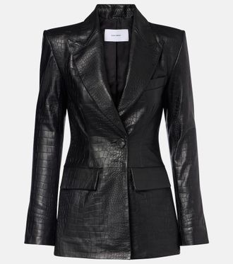 Alex Perry Croc-effect leather blazer