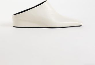 Asos Maeve sabot in pelle premium con zeppa nascosta bianco sporco