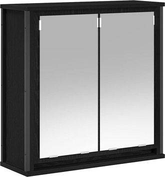 vidaXL Bathroom Wall Cabinet with Mirror Black Oak 60x21x60 cm Vidaxl