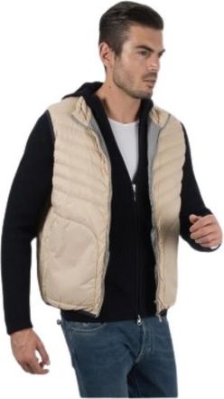Brunello Cucinelli Mouwloze Gewatteerde Bodywarmer - Heren - Bodywarmers - Beige - XL - Jassen