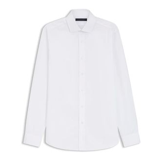 HUGO BOSS Casual Shirts, male, White, Size: 2XL Long-sleeved Cotton Shirt