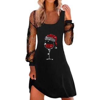 Generic Womens Elegant V-Neck Long Sleeve Sequin Evening Gown - Sparkling Party Dress for Wedding Guest, Christmas Party,Prom,Ball, Formal Occasions and Speci