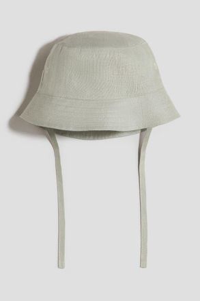 H&M Linen Bucket Hat in Light Green at Nordstrom, Size 9-12 M