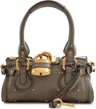 Chlo&eacute; Paddington Padlock Grained Leather Shoulder bag - Beige - One Size