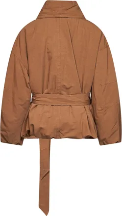 Isabel Marant Womens Coat Volinda Camel Gabardine Cotton Bomber Jackets