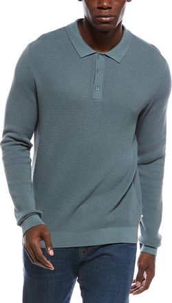 Onia Textured Knit Long Sleeve Polo Shirt