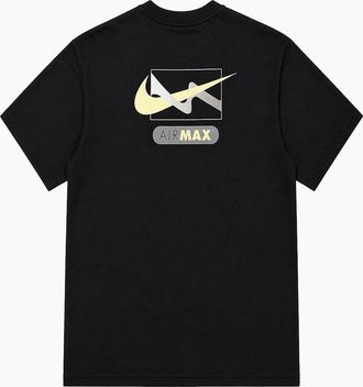 Nike Mens Nike Air Max Mens T Shirts Crew Neck GFX Swoosh Cotton Sports Tee - Black - Size: 42