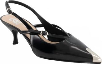 Andrea Womens Pointed-Toe Crossover Slingback Pump In Black
