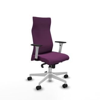 Piqueras y Crespo Albacete Direcci&oacute;n Sincro Similpiel Morado Brazos 1d Blancos Base Blanca Ruedas 65 Nailon