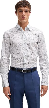 HUGO BOSS Heren H-Hank Kent Kraag Slim Overhemd (Lichtblauw)