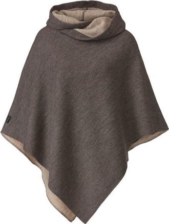 Mufflon Maxi Poncho f&uuml;r Damen | grau/braun