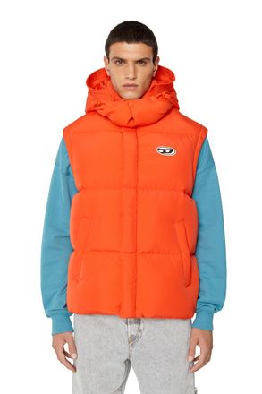 Diesel Polygiene Viral Off real down vest - Winter Jackets - Man - Orange