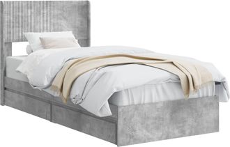 vidaXL Estructura De Cama Con Almacenamiento Y Cabecero Gris Hormig&oacute;n Vidaxl