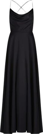 Vera Mont Kleedjes, Dames, Zwart, 2Xl, Polyester, Avondjurk met watervalhalslijn