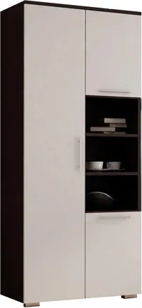 OEM Armadio Apollo, Appendiabiti, Mensola, 80 Cm, Weng&eacute;, Bianco Opaco