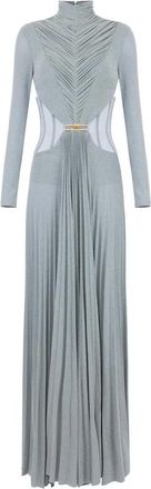 Elisabetta Franchi Kleedjes, Dames, Blauw, S, Polyester, Red Carpet lurex jersey jurk