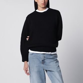 Toteme Maglione girocollo oversize in cotone nero