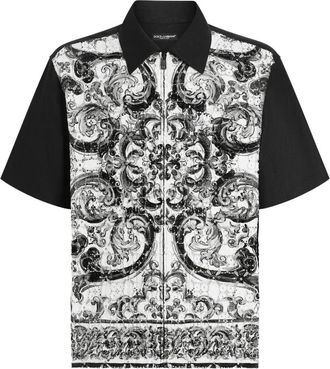 Dolce & Gabbana Camicia con stampa Maiolica - Nero