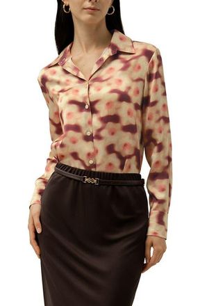 LilySilk Daffodil Print Silk Blouse in Daffodil Dream at Nordstrom, Size Medium