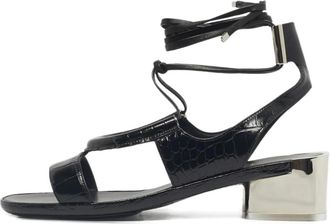 Ferragamo Sandali Glorja con effetto coccodrillo - Nero