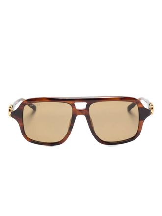 Gucci pilot-frame horsebit-detail sunglasses - women - Acetate - One Size - Brown