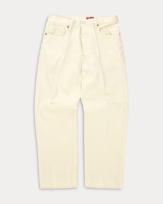 Fortela 914 Leo 33 Japanese Selvedge Five-Pocket High-Waist Bull Denim Pants in Ecru at Nordstrom, Size 32