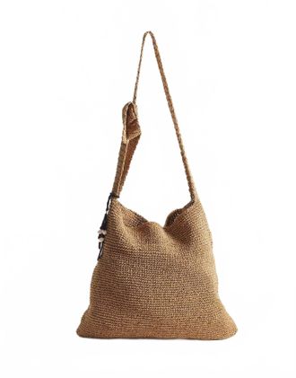 Free People Womens Coastal Crush Straw Tote Bag In Natural