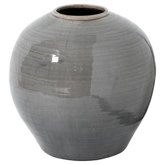 Hill Interiors Garda Regola Glazed Vase in Grey