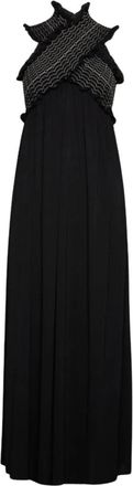 Dondup Elegante Jurk voor Vrouwen - Dames - Maxi kleedjes - Zwart - S - Kleedjes