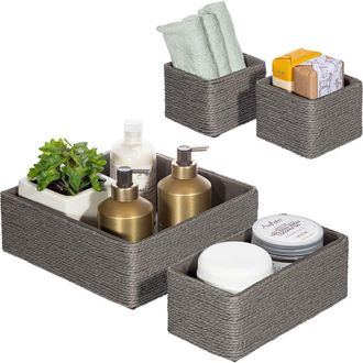 Sorbus Set of 4 Woven Rope Storage Baskets in Grey at Nordstrom Rack