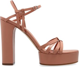 Casadei Schoenen, Dames, Roze, 39 EU, Leer, Plateau sandalen Geraldine Atlantis