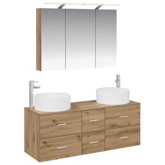 vidaXL Juego De Muebles De Ba&ntilde;o 4 Pcs Roble Artesanal Vidaxl
