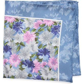 Robert Graham Floral Silk Pocket Square in Medium Blue at Nordstrom Rack
