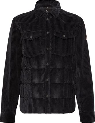 Moncler Moncler Gelt Corduroy Down Shirt Jacket, Men, Blue, Size: 0