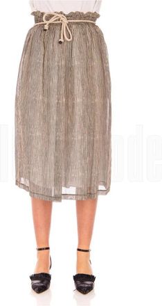 Alpha Studio Jersey Rok - Dames - Midirokken - Beige - L - Rokken