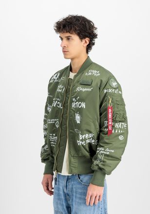 Alpha Industries Bomberjacke ALPHA INDUSTRIES MA-1 Peace, Herren, Gr. 3XL, gr&uuml;n (sage, gr&uuml;n), Obermaterial: 100% Nylon; Futter: 100% Nylon; F&uuml;llung: 100% Polyester, Ja