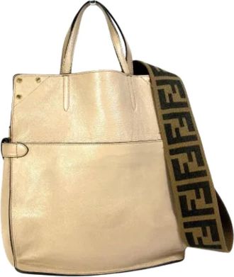 Fendi Pre-owned Leather fendi-bags - Dames - Vintage Shopper - Beige - ONE Size - Vintage