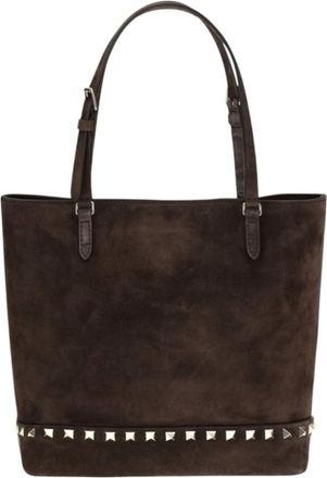 Valentino Garavani Brown Rockstud Small Tote