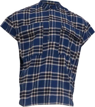 Fear of God Fear of God Checkered Flannel Vest in Blue Cotton
