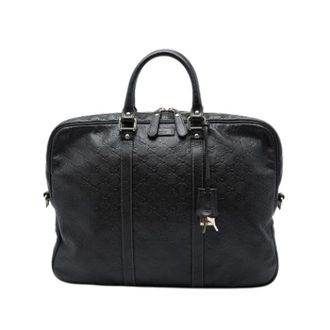 Gucci Pre-owned Aktetas - unisex - Vintage Handtas - Zwart - ONE Size - Leer - Vintage