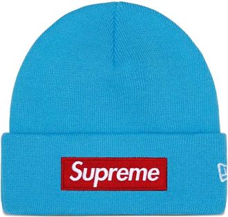 SUPREME x New Era logo beanie hat - Blue
